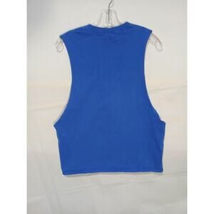 Majestic Texas Rangers Blue No Sleeve Medium Athletic Wear Comfort Shirt